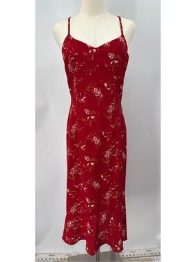 Express vintage 90s floral print strappy midi dress. 7/8